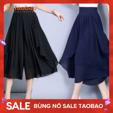 Quần ống rộng lửng phối khuy 2 túi, quần váy dáng rộng chất kaki cá tính |  Shopee Việt Nam