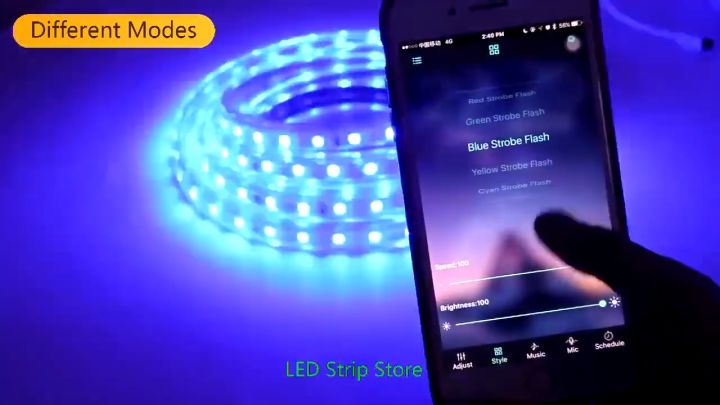 RGB LED Strip Light 220V IP67 Wireless Bluetooth App Control with Remote 60  LED/m