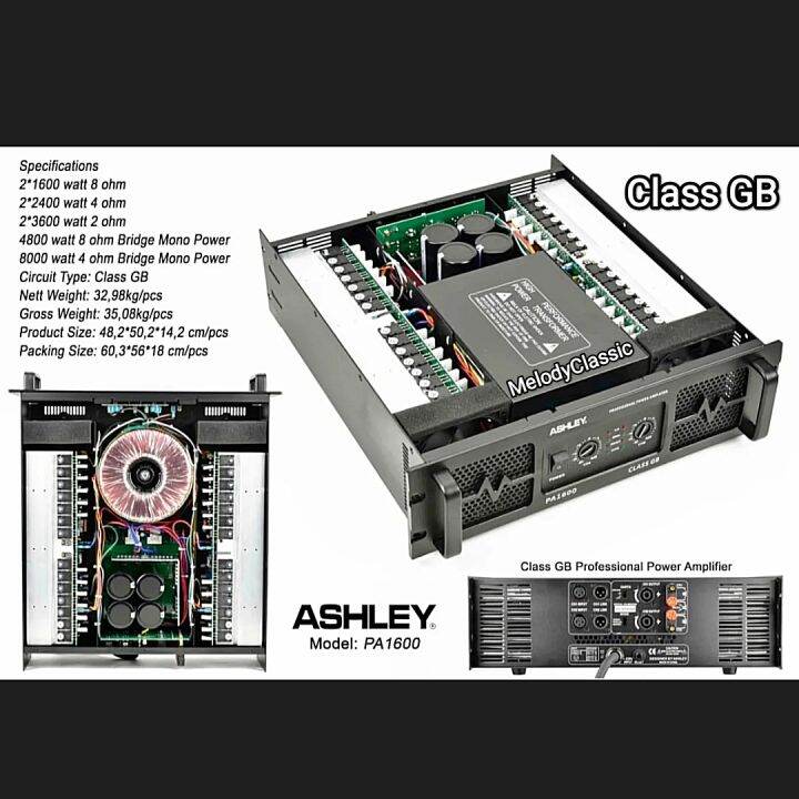 Power Amplifier Ashley PA 1600 4800Watt 8ohm Class GB Original Lazada
