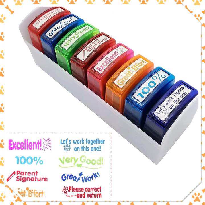 TEACHER'S STAMP 8in 1 SCHOOL SUPPLIES,LABEL MAKER,TEACHERS STAMP ...