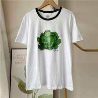 เสื้อยืดหญิง Tory Burch Lettuce Be cotton T-shirt ลายผัก