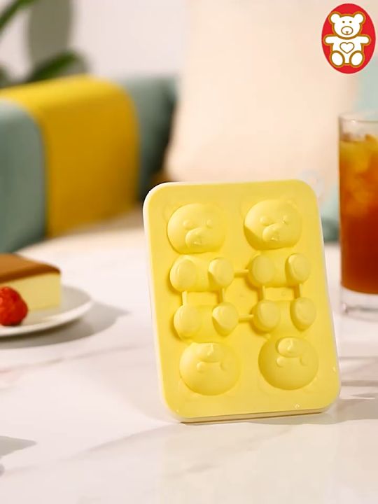 Bear Ice Mold 4 Grids, Ice Cube Trays Mold to Make Lovely 3D DIY Drink Ice  Coffee Juice Cocktail. Bear Silicone Molds for Christmas Party Kids Cake