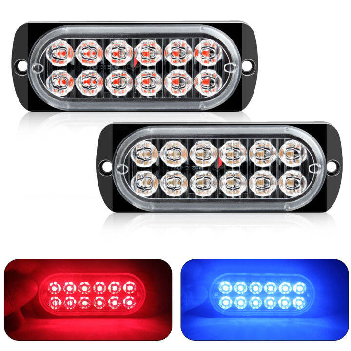 Pcs Led Strobe Warning Light Strobe Grille Flashing Light Bar Truck