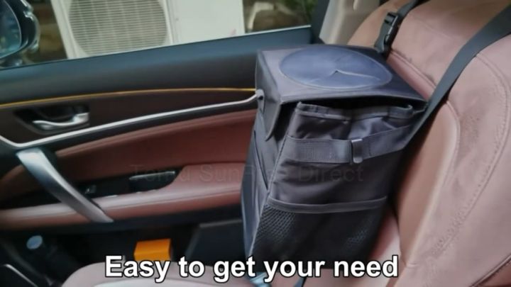 8L Waterproof Folding Car Trash Can With Lid And Storage Pockets,Car Trash  Bag Hanging Accessories, Multipurpose Car Garbage Can And Organizer Car  Accessories
