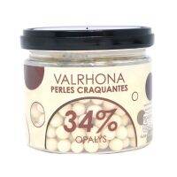 VALRHONA Perles craquantes 34% Opalys 75g เพิร์ลส์ ครากองเตส โอปาลีฟ 34% ช๊อคโกแลตรสนม สอดไส้ขนมปังอบกรอบ 75 กรัม