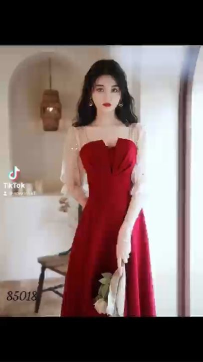 Đầm nữ đẹp, đầm mặc tết mẫu mới chất ford tôn dáng siêu đẹp màu đỏ ...