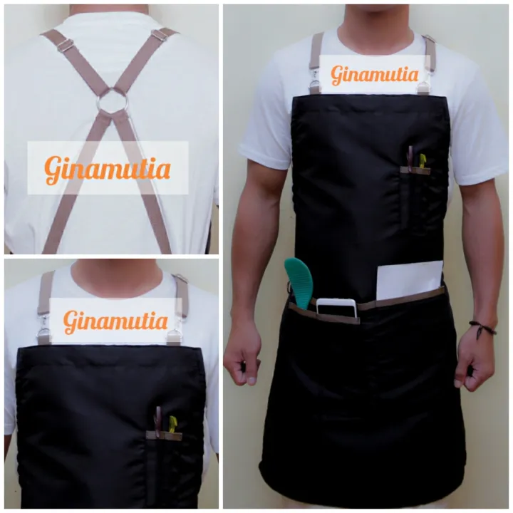 Appron Barista Clemek Barista Costum Warna Barbeshop Bartender Barber ...