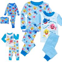 ชุดนอนเด็ก ชุดนอนแขนยาวลายเบบี้ชาร์ค Pajama Baby Shark 2 pieces