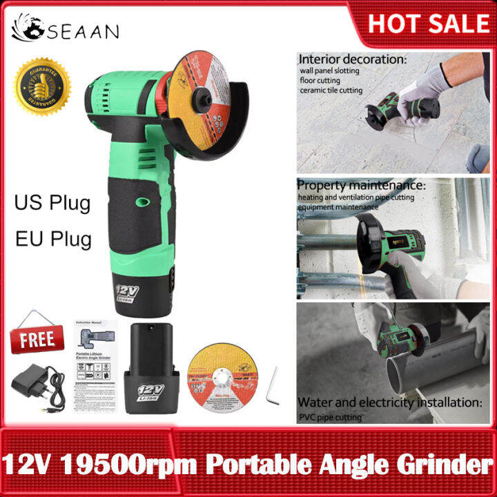 12V 19500rpm Cordless Angle Grinder Tool Kit Portable Lithium Electric