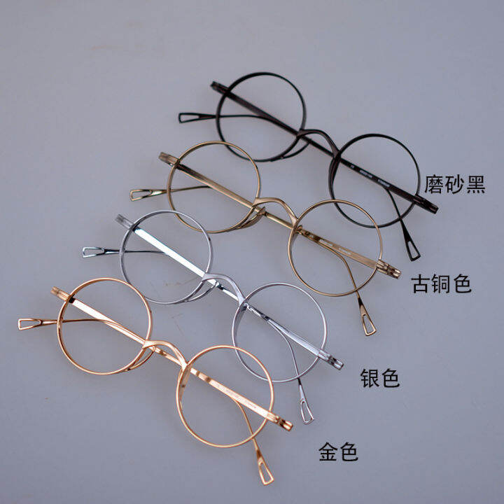 【Lenses can be replaced】Japan's small round frame handmade pure