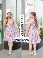 S-8XL??พร้อมส่ง??Dress ดอกไม้ลายเล็กๆน่ารัก แขนยาว ผ้าซีทรูเนื้อผ้าอย่างดี ตัดแต่งด้วยโทนสีพื้นหวาน ตัวกระโปรงจับจีบสวย ด้านหลังเย็บ จีบสวย