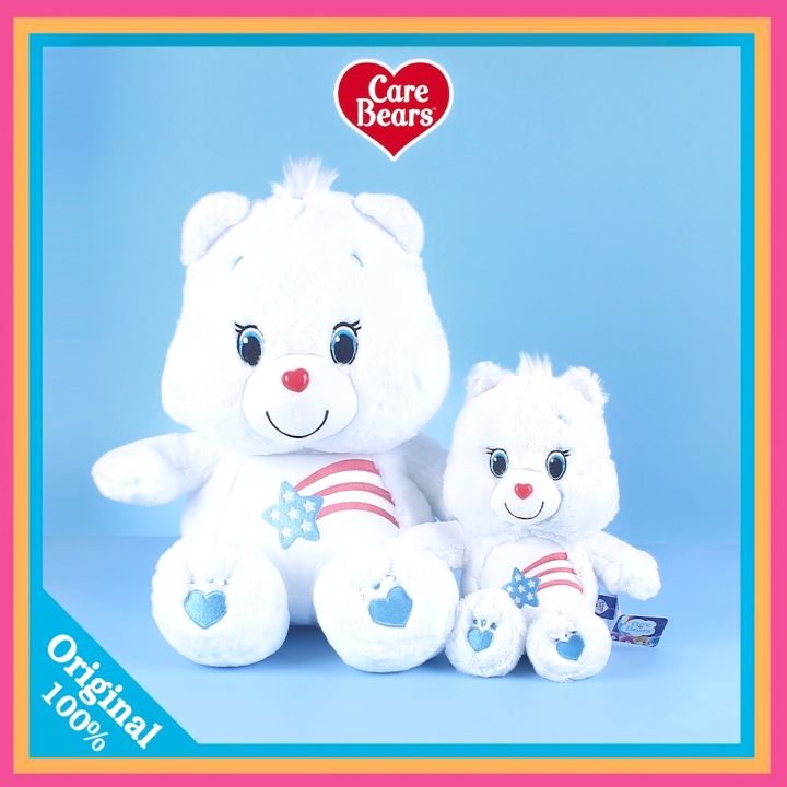 พร้อมส่ง-สินค้าแท้-ลิขสิทไทย-ตุ๊กตาหมีแคร์แบร์-25-45-cm-america-สีขาว