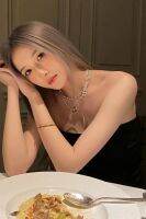 H เครื่องประดับเงินสร้อยคอยาวรูปจมูกหมูสร้อยคาดเอวเส้นเล็กสำหรับผู้หญิงแบบเดียวกันกับ Shiwei ที่นิยมในโลกออนไลน์สร้อยประดับเสื้อไหมพรมสร้อยประดับร่างกายแบบพรีเมี่ยม