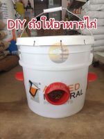 DIY ถังอาหารไก่ ใส่อาหารได้เยอะ ไม่ต้องเติมอาหารบ่อย