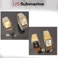 US Submarine นาฬิกาผู้หญิง สายสเตนเลส ทรงสี่เหลี่ยมผืนผ้า