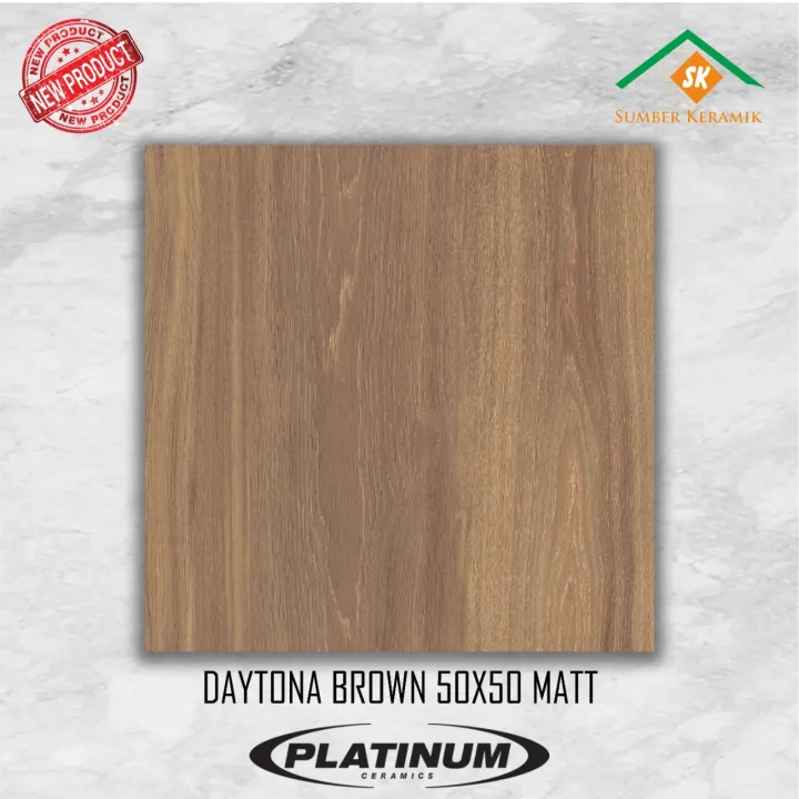 KERAMIK LANTAI 50X50 DAYTONA BROWN / PLATINUM | Lazada Indonesia