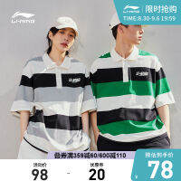 LI-NING เสื้อโปโลแขนสั้นเสื้อฤดูร้อนคอปกสำหรับคู่รักซีรีส์แฟชั่นกีฬารุ่นเดียวกันกับผู้ชายและผู้หญิงชุดกีฬาลำลอง