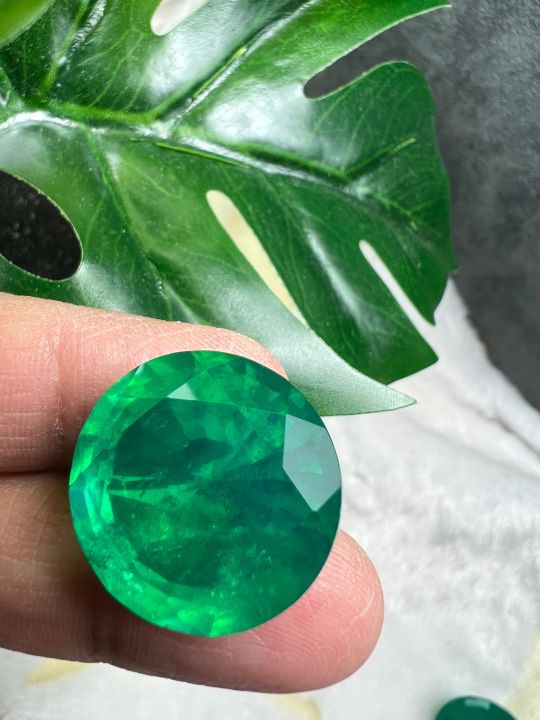 มรกต-very-fine-lab-made-พลอย-columbia-โคลัมเบีย-green-doublet-emerald-21x21-มม-mm-29-กะรัต-1เม็ด-carats-พลอยสั่งเคราะเนื้อแข็ง