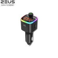 ZEUS⚡️ZBC-13 Car Bluetooth FM Transmitter บลูทูธในรถยนต์ สามารถชาร์จใช้สำหรับIphone 12 ได้ QC 3.0 / PD 3.0