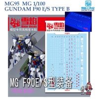 ดีคอลน้ำ [SNOW FLAME] SMG 95 s GUNDAM F90 E/S TYPE B MG 1/100 FLUORESCENT WATER DECAL SMG95 MG95