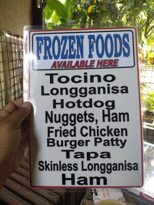 frozen-foods-list-signage-laminated-lazada-ph