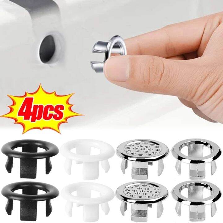 4Pcs Plastic Overflow Ring Wash Basin Decorated Cover Bathtub Overflow