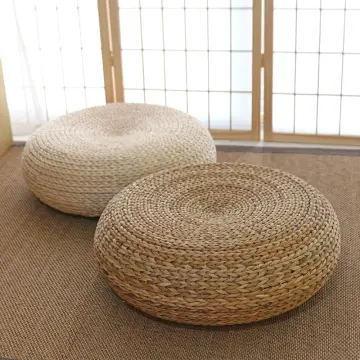 40CM Round Pouf Tatami Cushion Floor Mat Natural Straw Meditation