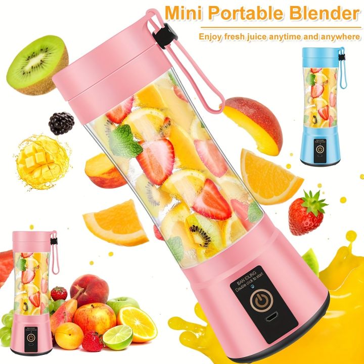 Portable Blender USB Personal Juicer Cup 6 Blades Rechargeable