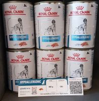 (Pack 6 กระป๋อง)  Royal canin Hypoallergenic ไฮโปอัลเลอร์จีนิก อาหารสำหรับสุนัขมีปัญหาภูมิแพ้ผิวหนัง