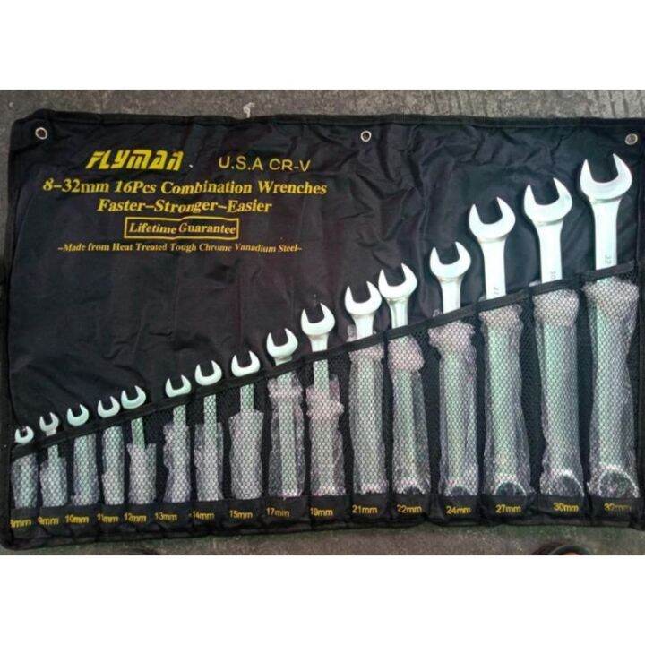 ORIGINAL FLYMAN 16PCS COMBINATION WRENCH SET 8MM TO 32MM Lazada PH