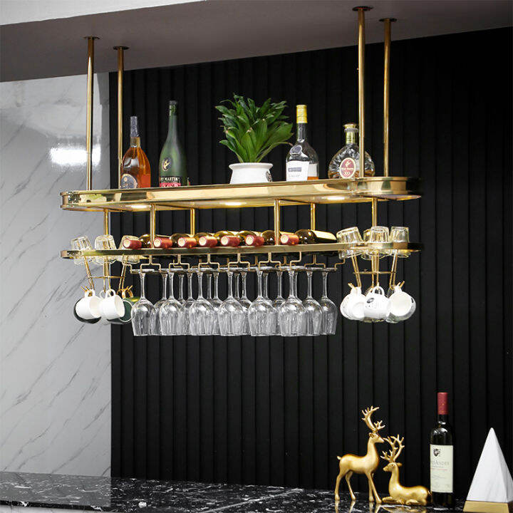 Bar Wine Glass Rack Hanging Upside down Stainless Steel Wine Glass Rack