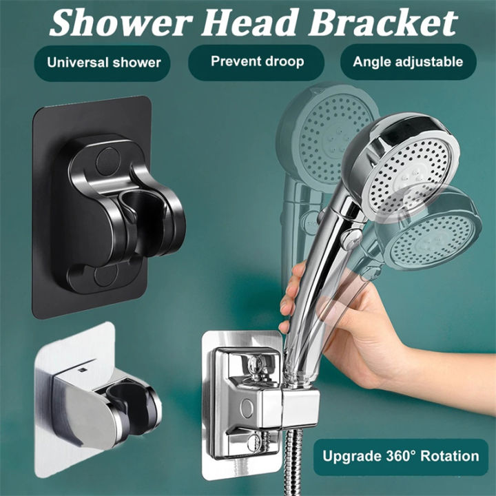 Strong Adhesive And Waterproof Shower Head Holder, Adjustable Handheld Shower  Holder Wall Mount Shower Bracket 