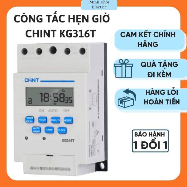 Bộ hẹn giờ thông minh, công tắc hẹn giờ KG316T Chint, timer hẹn giờ