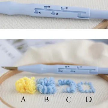 Punch Needle DIY Sewing Tools Tufting Pen Weaving Cross Magic Embroidery  Adjustable Blue Plastic Handle Handmake Punch Needle