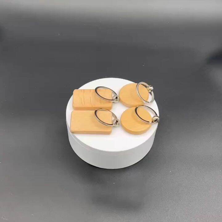 25Pcs/set Wooden Keychain Multipurpose DIY Bag Keychain Rings