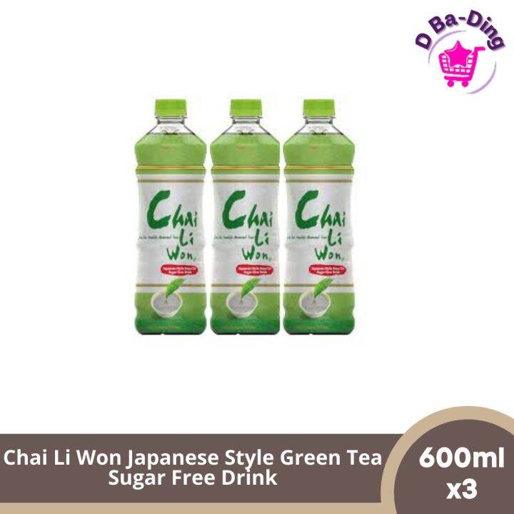 Chai Li Won Japanese Style Green Tea Sugar Free Drink 600ml x3