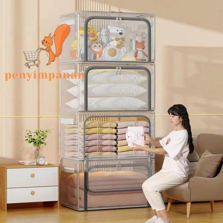 trisa keranjang baju tempat penyimpanan barang kotak penyimpanan ukuran l merah green biru orange