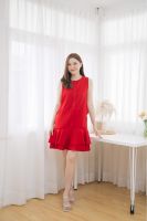 Mommade-??เดรสให้นม ชุดให้นม Red Layer Dress