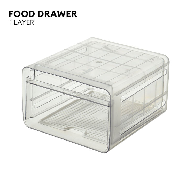 Multi-functional Drawer, Produce Saver, Organizer Bins, 1 Layer