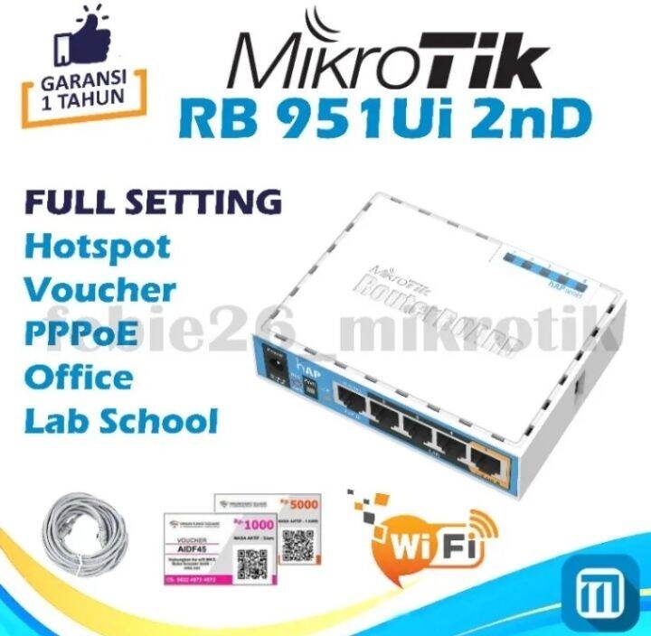 Mikrotik RB951Ui-2HnD Full Seting Hotspot Voucheran RT RW NET | Lazada ...