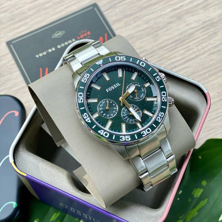 นาฬิกาข้อมือ-fossil-bq2492-bannon-multifunction-stainless-steel-watch-45-mm