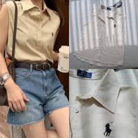 New collection! RALPH SHIRT ? (390฿ฟรีส่ง) เสื้อเชิ้ตผ้าลินินแขนกุด แบรนด์ polo มาพร้อมงานปักlogo ดีเทลกระดุมปั๊มผ้าตัวเดียวกับเชิ้ต