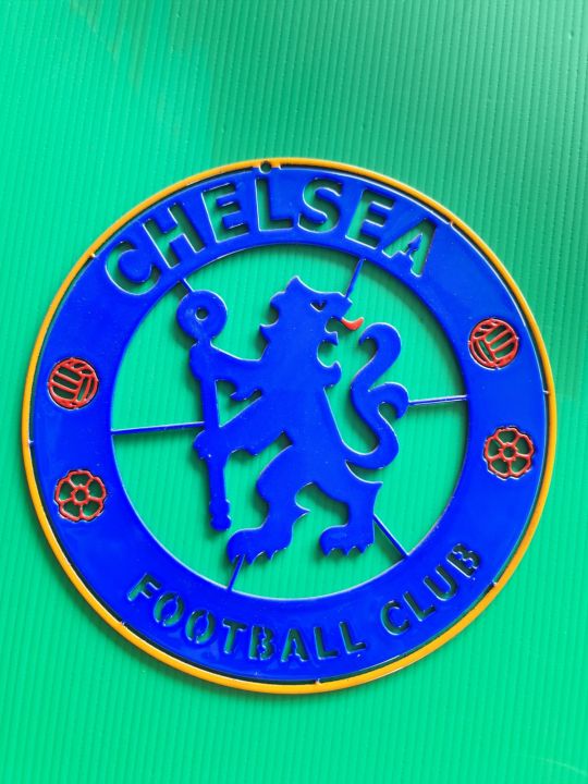 โลโก้เชลซี-chelsea-วัสดุเหล็กตัดเลเซอร์-ขนาด-18-18-cm-ทำสีเคลือบเคฟล่ามีหลายแบบหลายเวอร์ชั่นให้เลือกใช้สี-2k-สีพ่นรถยนต์ภายนอกสวยเงางามคงทนไม่ลอกไม่ร่อนไม่เสียรูปใช้งานได้นานรุ่นสู่รุ่นติดตั้งได้ทุกที