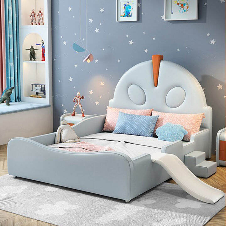 Ultraman with Fence Boy's Children's Bed with Slide Solid Wood Bed ...