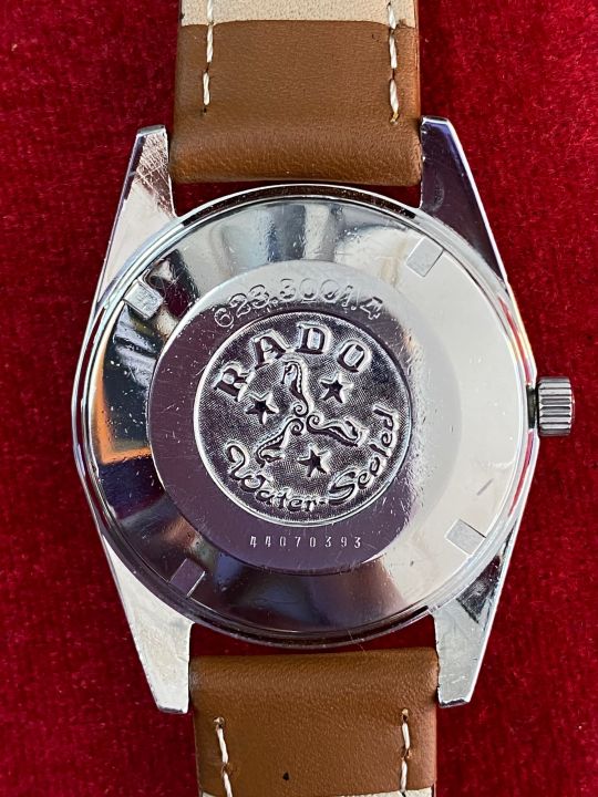 rado-ม้าเงิน-25jewels-golden-horse-automatic-ตัวเรือนสแตนเลส-นาฬิกาผู้ชาย-มือสองของแท้-ตำหนิตัวเรือนมีรอยแตก