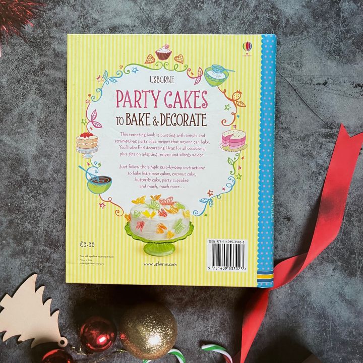หนังสือสอนทำเบเกอรี่-usborne-children-s-book-of-party-cakes-to-bake-amp-decorate-cookbook-cakes-homemade