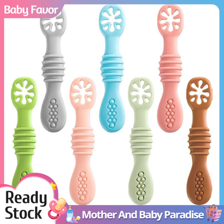 Food Grade Silicone Sticky Spoon Kids Training Spoon Baby Feeding