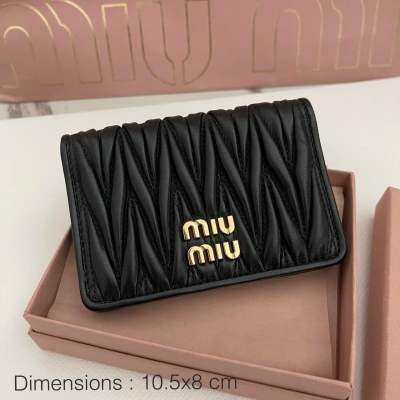 New Miumiu Matelasse nappa leather card holder