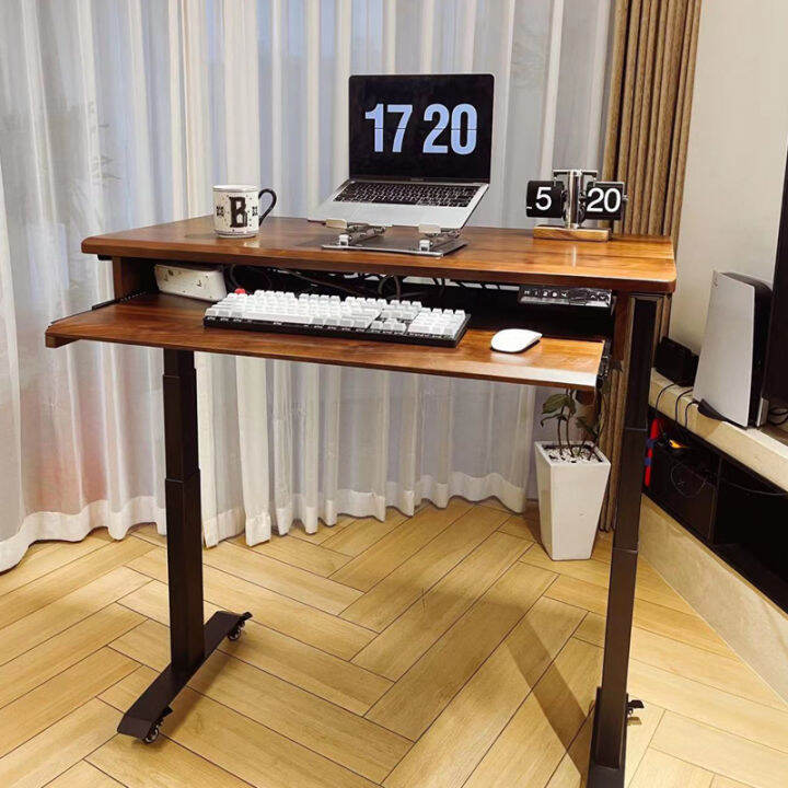 Black Walnut Extra Large Keyboard Tray Electric Lifting Office Study