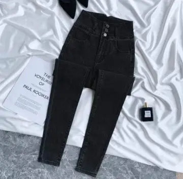 2023 Women Black High Waisted Skinny Pants Korean Fashion